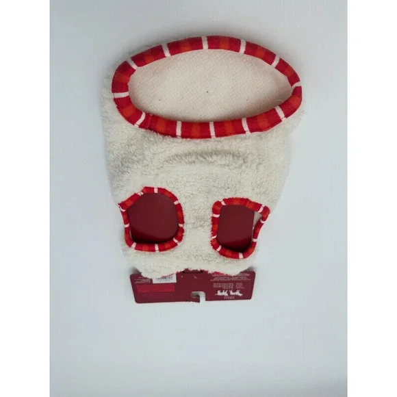 Faux Shearling Zipper with Trim Fleece Dog Vest Wondershop Cream Size Small NEW - Picture 4 of 9